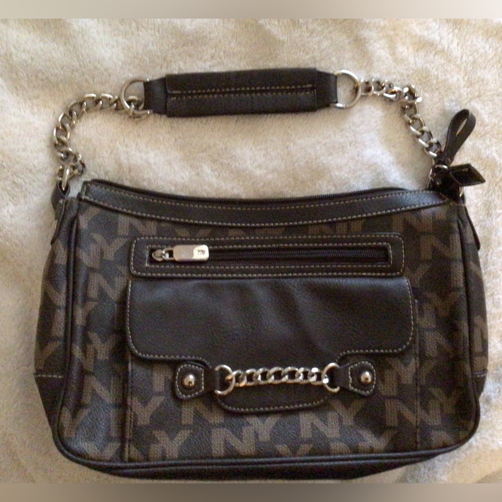 New York & Company Brown Signature Logo Shoulder Bag